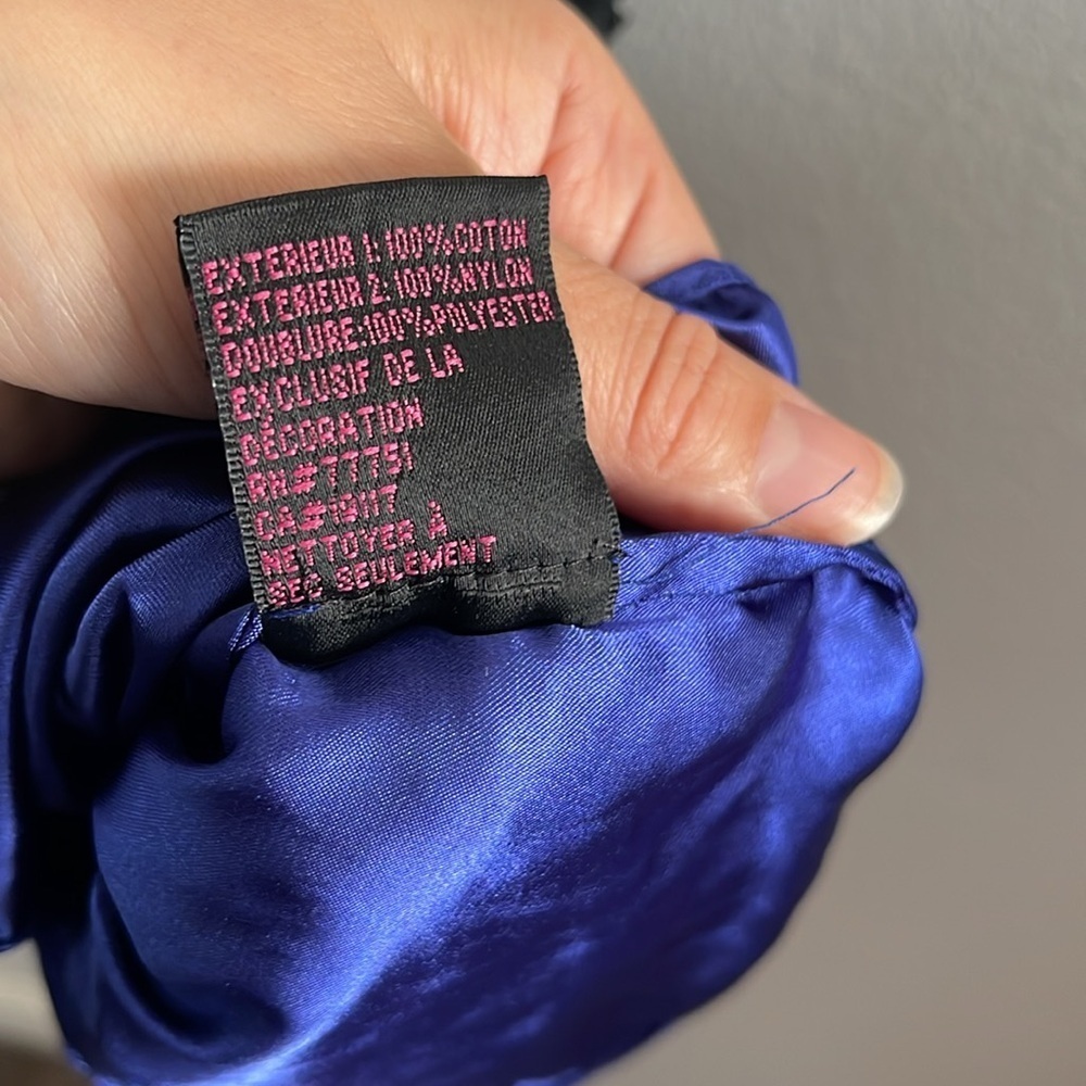 Betsey Johnson Lace Black|Royal Blue Midi Dress Size 6 - Picture 10 of 10